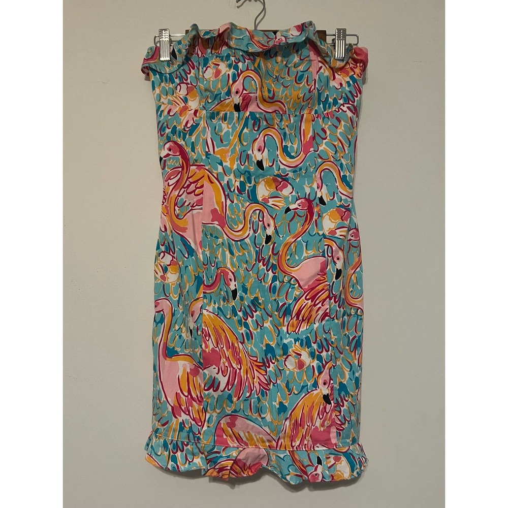 Lilly Pulitzer strapless flamingle dress